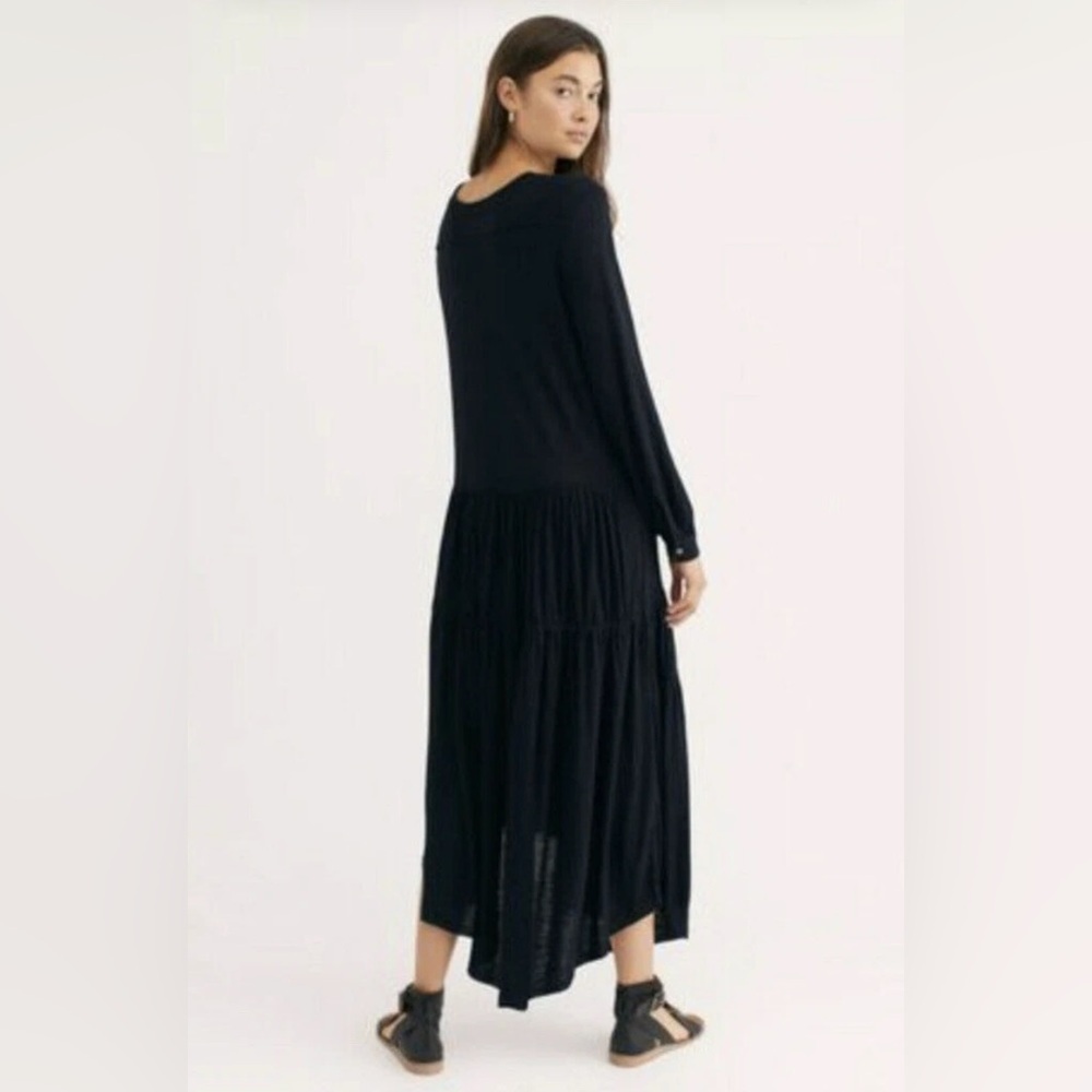 Free People FP Beach Jilly Midi Maxi Dress Black Oversized XS - Picture 2 of 10